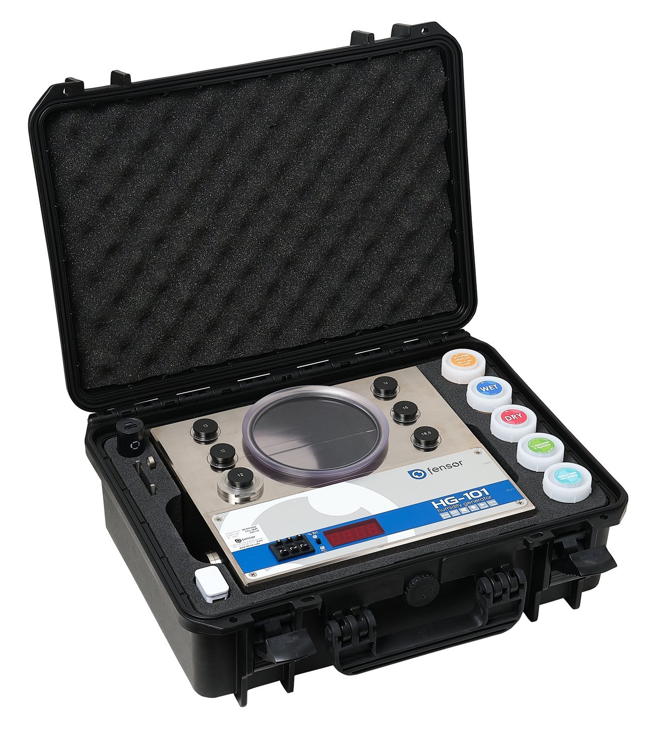 HG-101 USB SET132 humidity calibrator with the large CH132 chamber for data-loggers in a rugged case